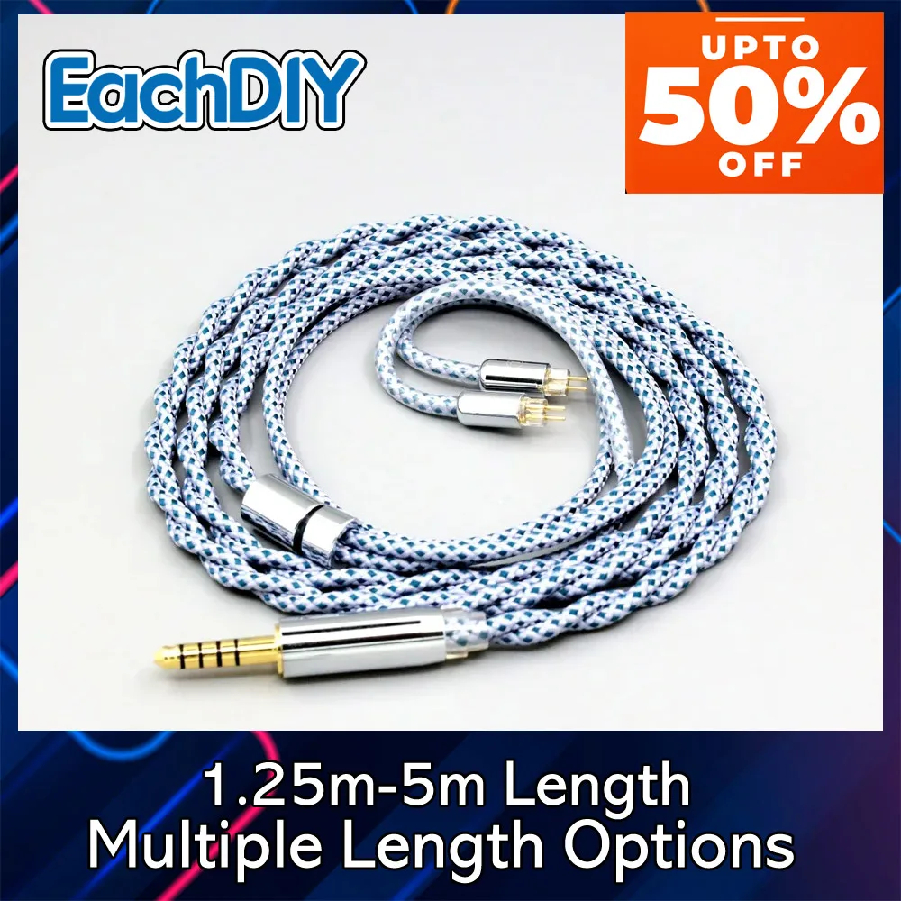 

99% Pure Silver Mix Graphene OCC Shielding Earphone Cable For DUNU DM480 DM-480 SA3 SA6 Gorilla Ears Noble Audio Lime LN008629