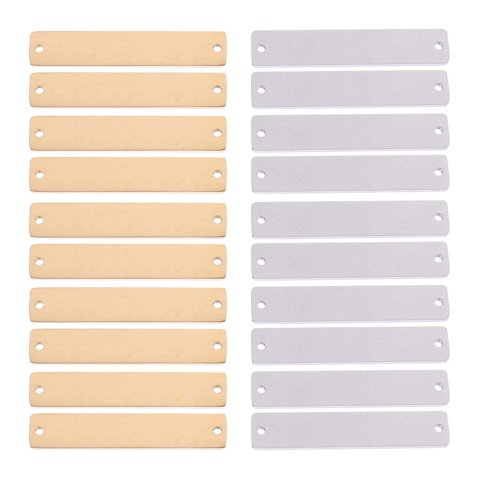 

20pcs Stainless Steel Rectangular Stamping Blanks DIY Beads Mirror Surface Long Lasting For Necklace Earrings Bracelet Making
