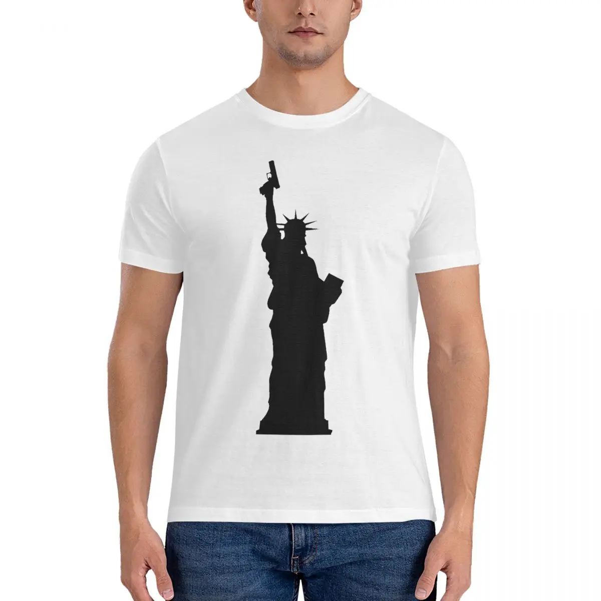 Leisure Liberty Cool T-Shirts Men Round Neck 100% Cotton T Shirts D-Democracy Short Sleeve Tees Classic Clothes