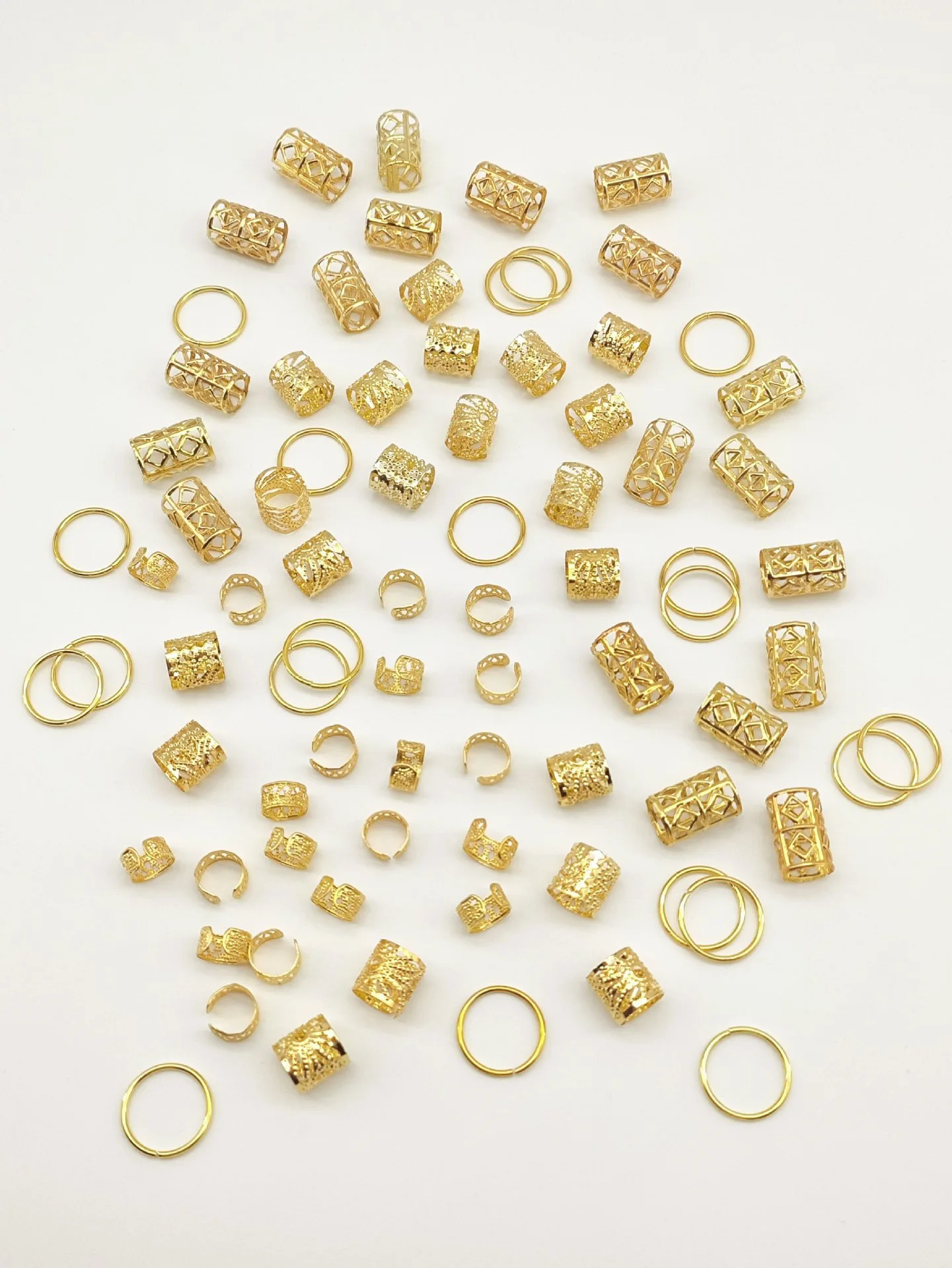 золотые кольца для волос для косичек 80 шт./упак. бусины для волос косы кольца для волос в стиле хиппи аксессуары для волос Loc украшения для волос для косичек