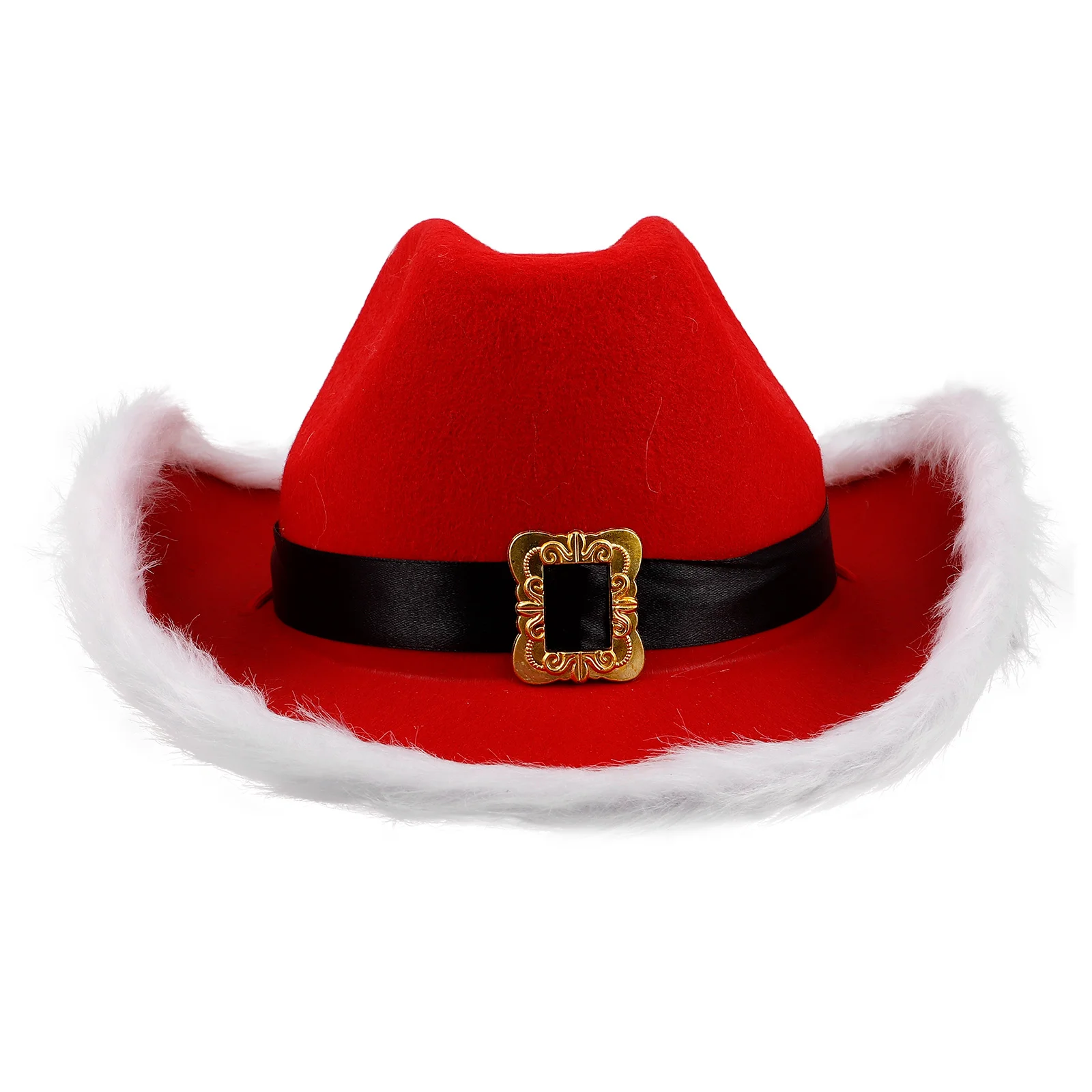 Świąteczny zachodni kapelusz kowbojski Santa Cowgirl Akcesoria imprezowe Dekoracja świąteczna Claus Włóknina