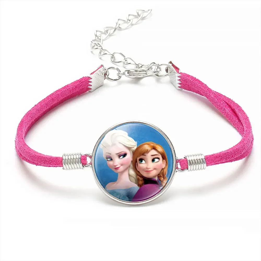 Disney Cartoon Bracelet Girl Elsa Anna Frozen Snow White Cinderella Anime Jewelry Accessories Kawaii Bracelet Kids Birthday Gift