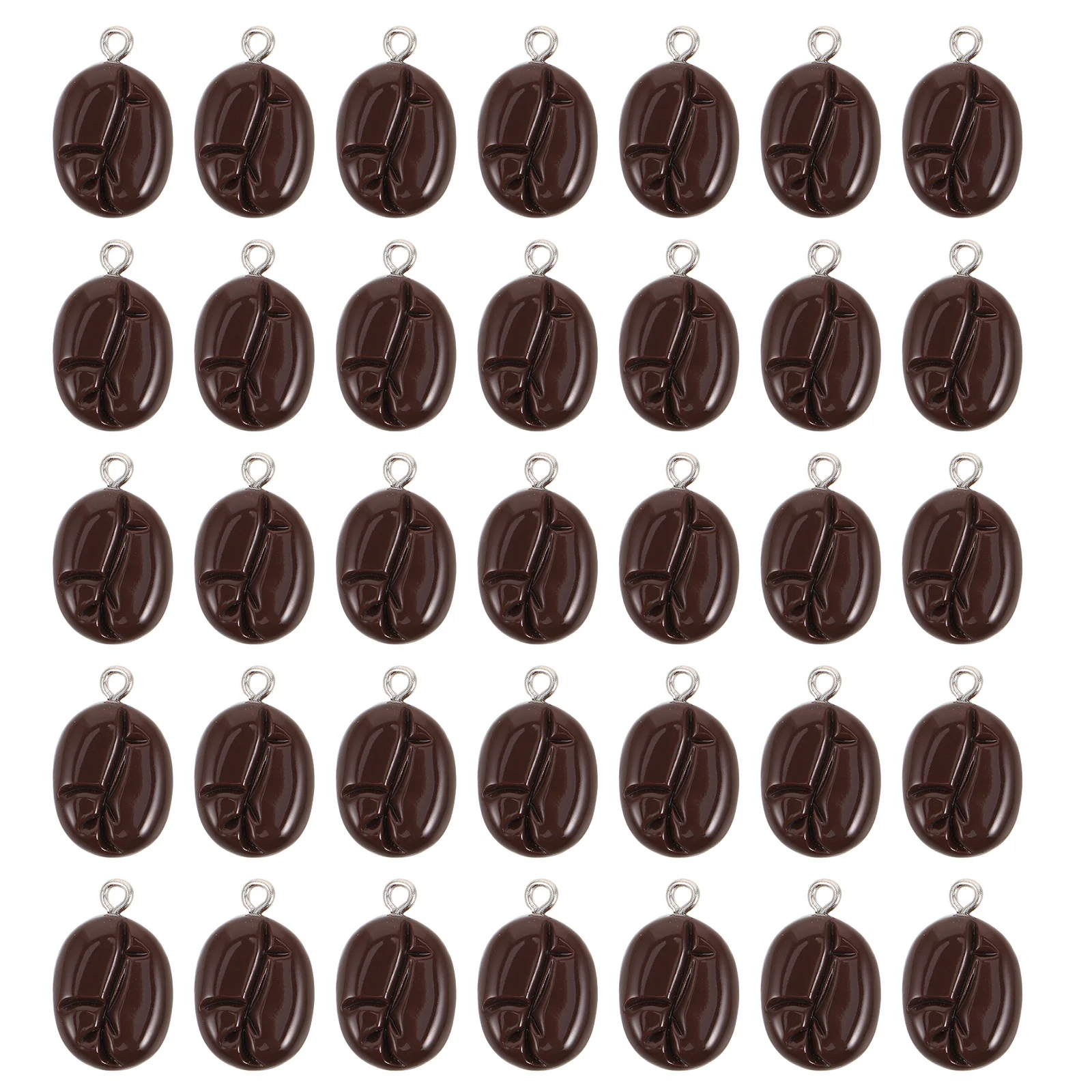 

50cps смола с плоской задней частью, подвески в виде кофейных зерен, миниатюрные имитационные пищевые бусины для DIY, ювелирные изделия, брелок, изготовление подвесок