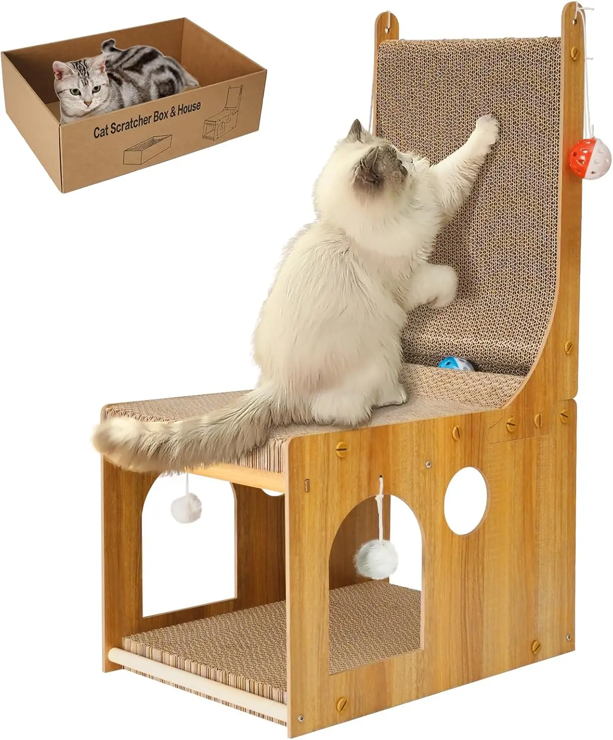 

​Cat Scratcher, Double Layer Cat Scratching Board, L Shaped Vertical Cat Scratcher for Wall and Couch Protection, Cat Car