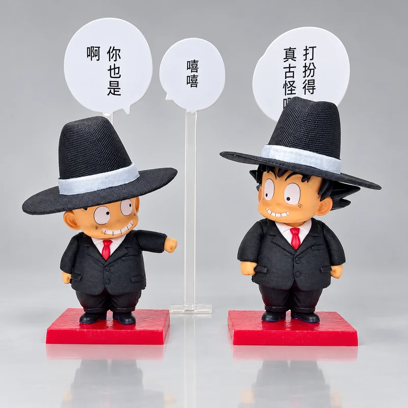 15cm Dragon Ball Super Saiyan GK Q Edition Suit Wukong Kelin Immortal Flow Chapter Standing Doll Ornament Box Set Handmade