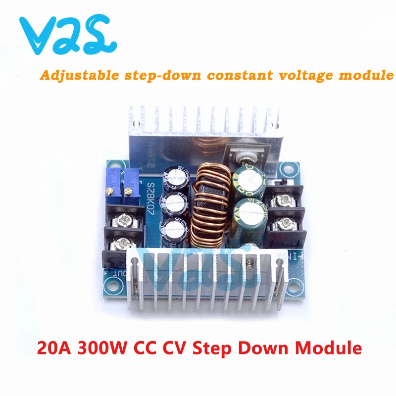 20A 300W CC CV Step Down Module Adjustable DC 6-40V to 1.2-36V Voltage Regulator Buck Converter Constant Current Power Supply