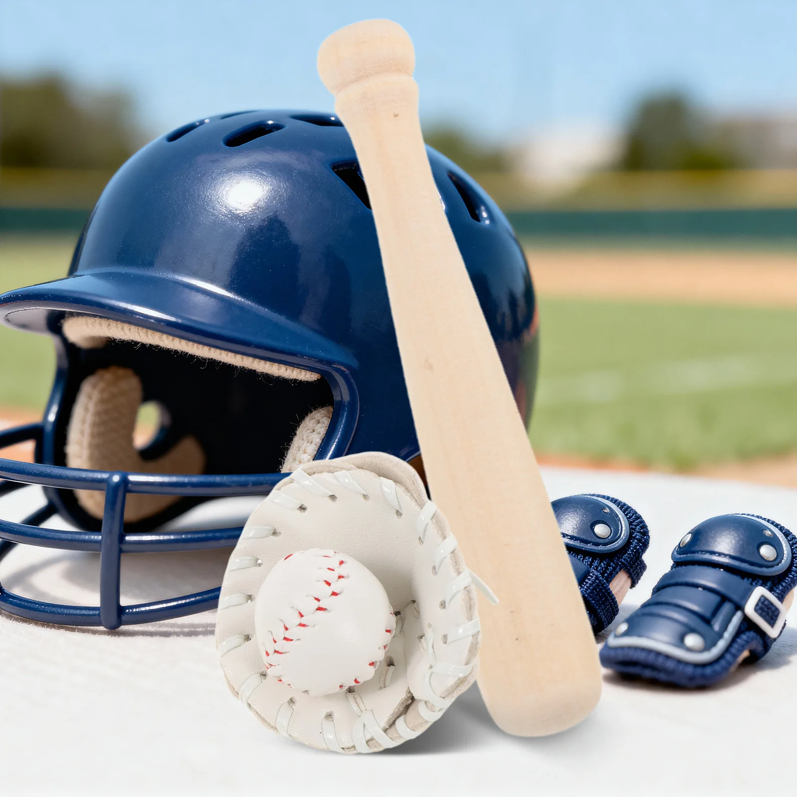 2 Zestawy Miniaturowych Akcesoriów do Baseballu, Detalizowany Zestaw Kij, Rękawica i Piłka do Torby, Breloczka, Tworzenia Biżuterii, Domku dla Lalek, Dekoracji Biurka, Bajki