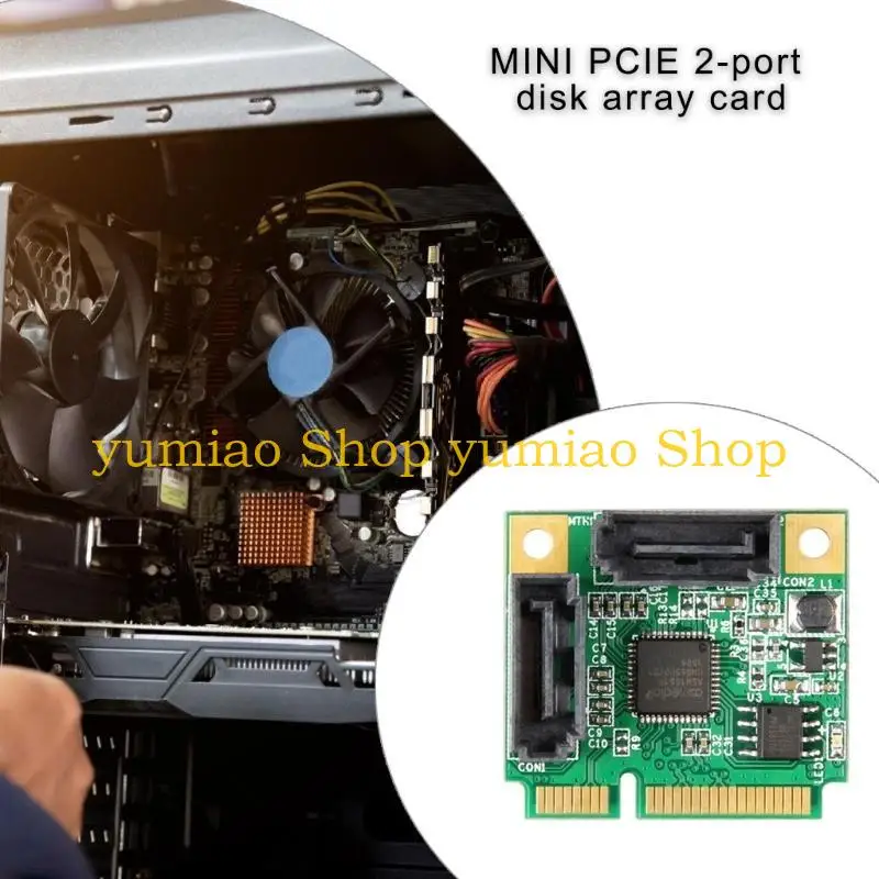 

587B 2 Port Small PCIe Expansion Card Support RAID1/RAID0 Capability ASM1061R 6Gbps For Enhanced Data Security