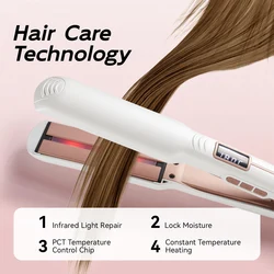 Ceramic flat iron hair straightener Rapid heat comb LCD Display Professional Hair Styling Tools curler Infrared Smooth hair care
