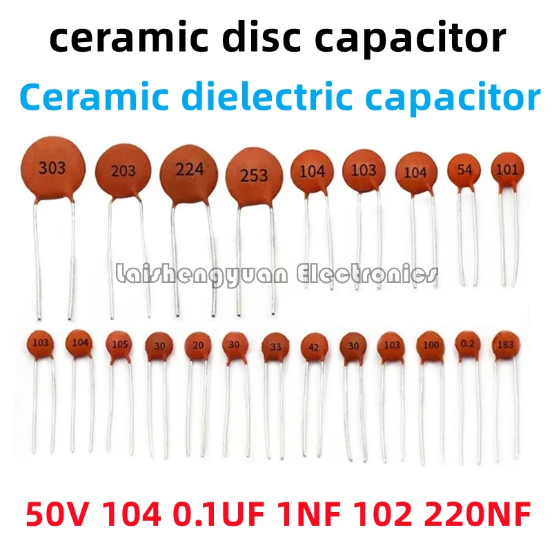 1000PCS Ceramic capacitor 104 0.1uF 100NF 50V 30PF 103 0.01UF 333 203 15NF 22P 472 102 68P 20PF 220NF direct insertion capacitor