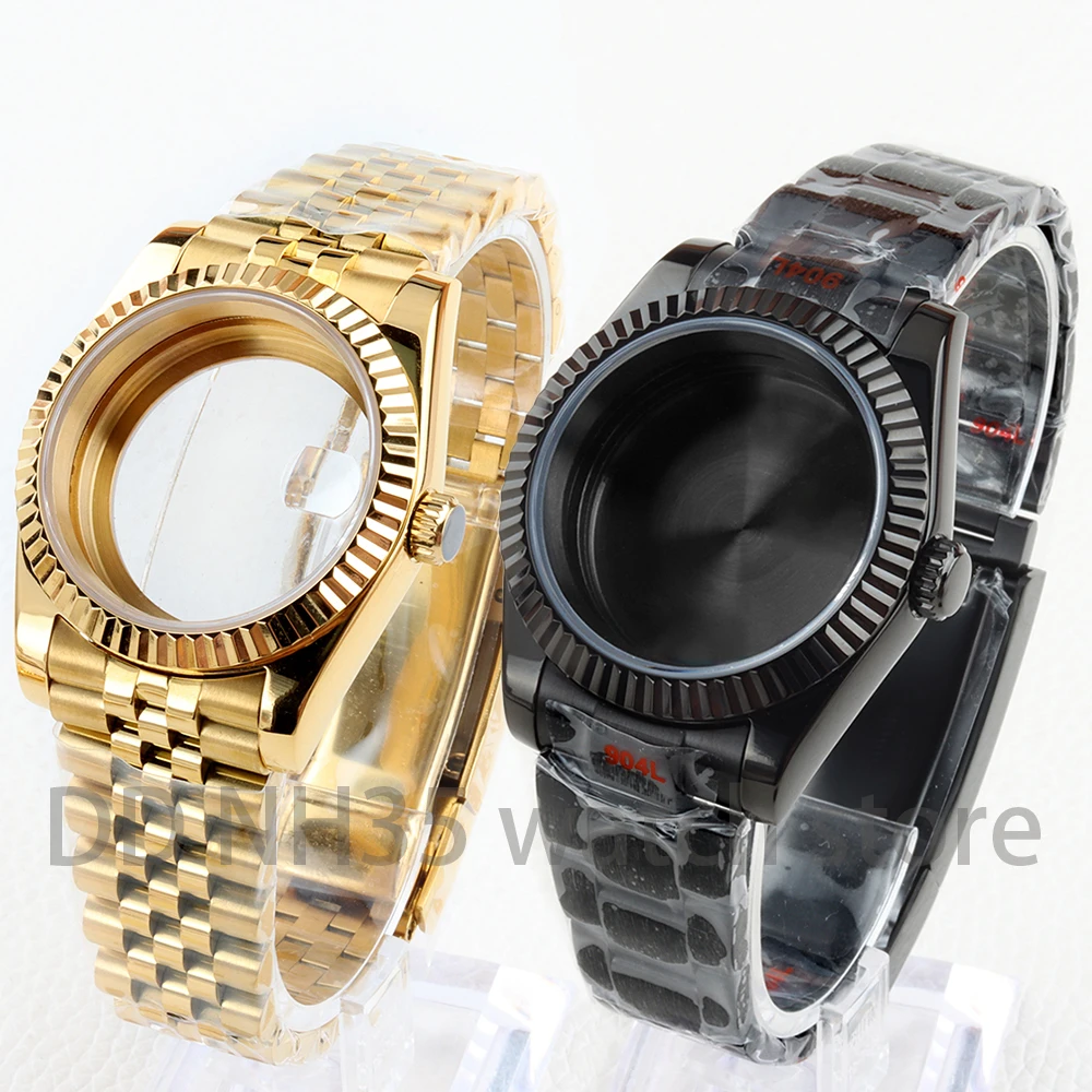 

NH35 Watch Case 36mm/39mm Sapphire Glass Stainless Steel Oyster/Jubilee Bracelet for Datejust NH35 NH36 Movement 28.5mm Dial