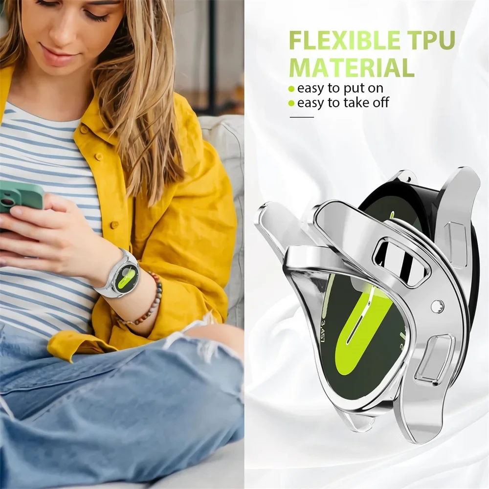 TPU Case for Samsung Galaxy Watch 4 5 6 7 40mm 44mm Protector Cover Coverage Silicone Bumper Screen Protection Full Accessories image 4