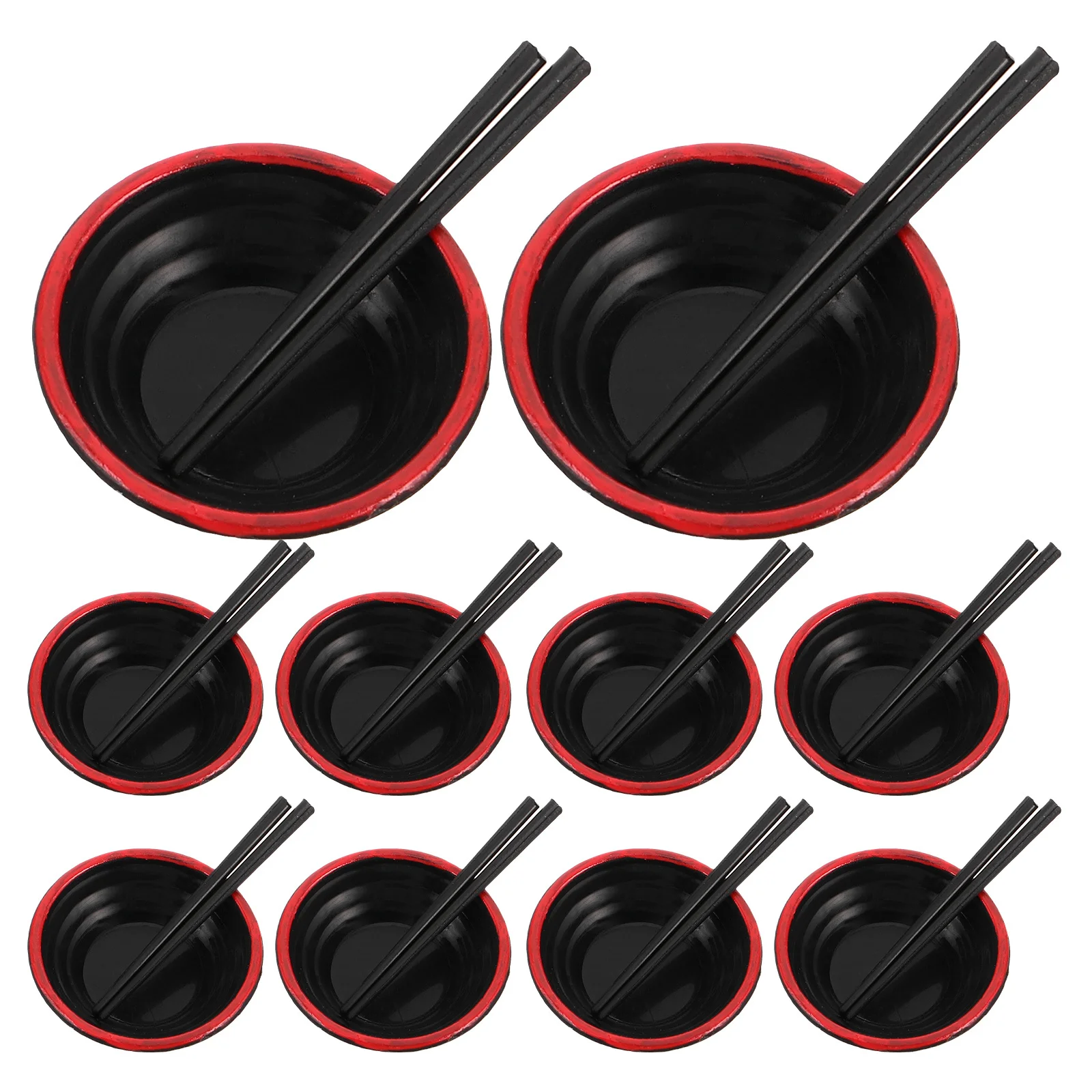 20 ensembles de bols miniatures pour maison de poupée japonaise, baguettes, jeu de simulation réaliste, ensemble de nourriture, cuisine pour enfants, jeu de rôle éducatif