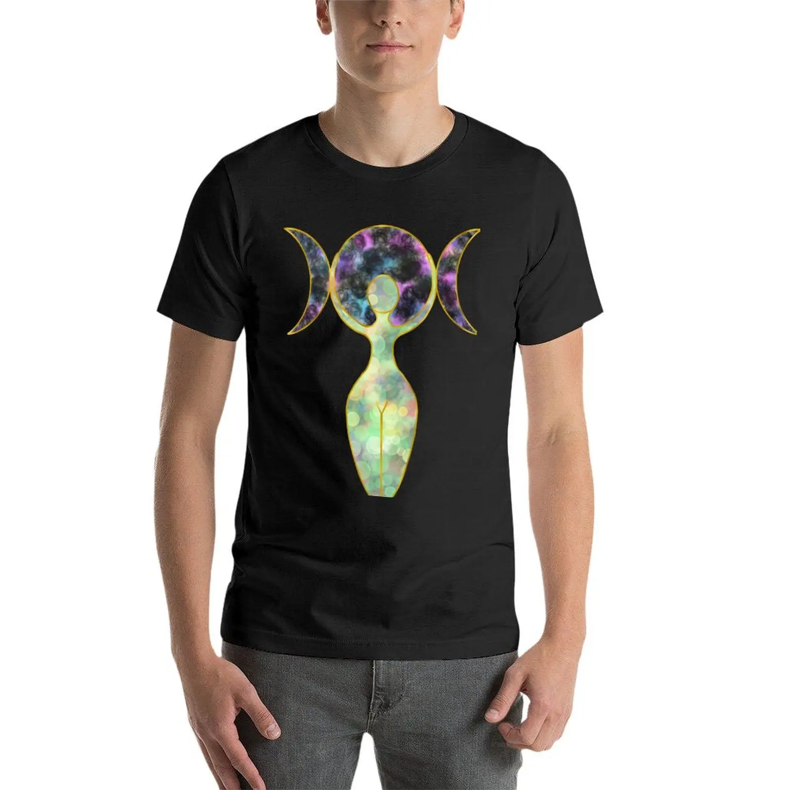 Triple Moon Godin T-Shirt Voor Een Jongen Customizeds T-Shirts Voor Mannen Katoen