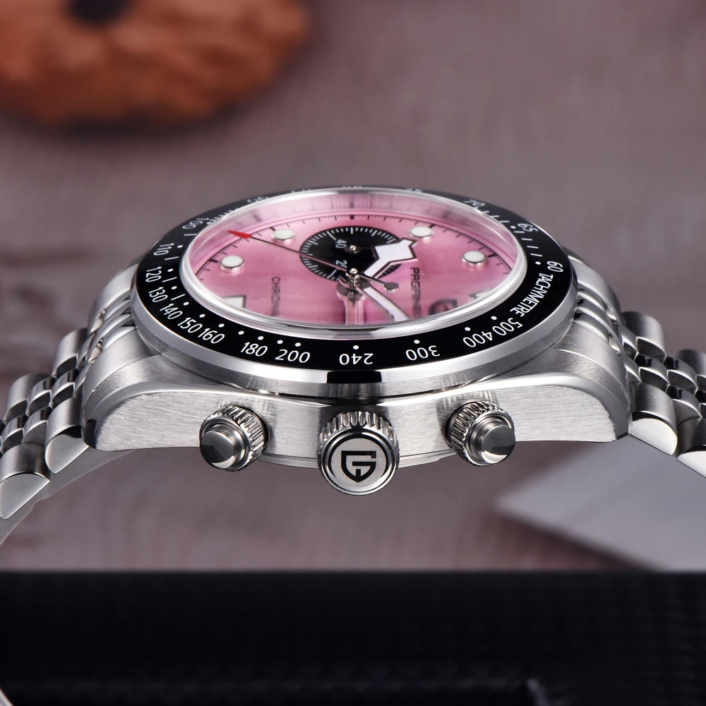 PAGANI DESIGN Men Watches New Pink BB Panda Dial Chronograph Fashion Luxury Quartz Watch For Men VK64 Movt Waterproof Watch 2026 view 3