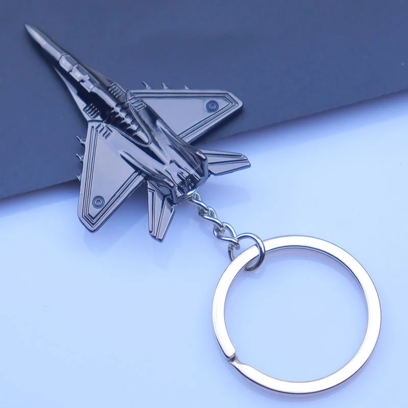 Men Metal Fighter Keychain Gadgets For Man Battleplane Key Chain On Bag Car Trinket Jewelry Boyfriend Gifts Souvenirs