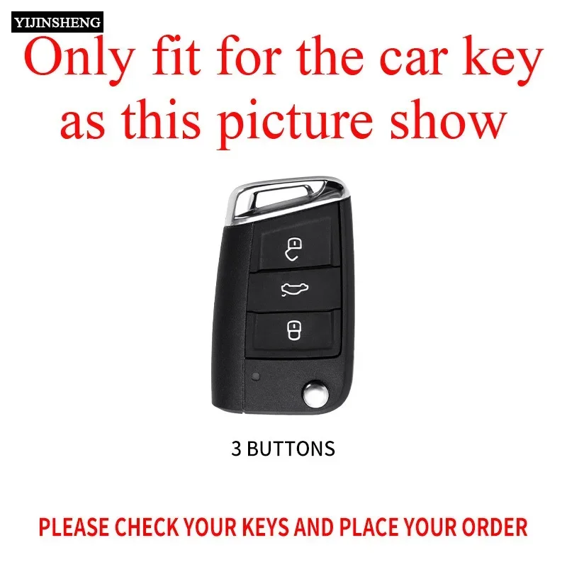 Zinc Alloy Silicone Car Key Case Cover Holde For Volkswagen VW Golf 7 GTI VII MK7 SKODA Octavia A7 SEAT Leon 5F SC ST Flip Key