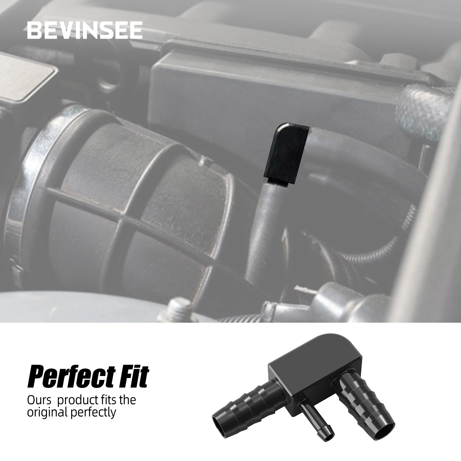 BEVINSEE Air Hose F-Connector For BMW E39 E46 Z3 M54 Engine Aluminium Intake Hose Connector Car Cooling Accessories 13327503677