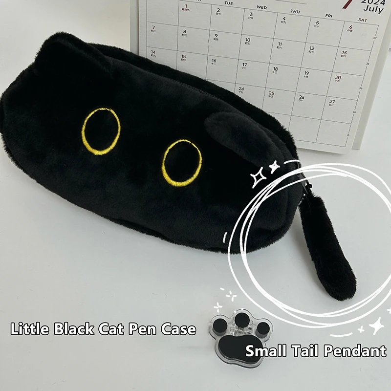 سعة كبيرة مقلمة متعددة الوظائف الكرتون القط حقيبة أدوات مكتبية لطيف دمية القرطاسية حقيبة التخزين حقيبة القلم الموضة الهدايا