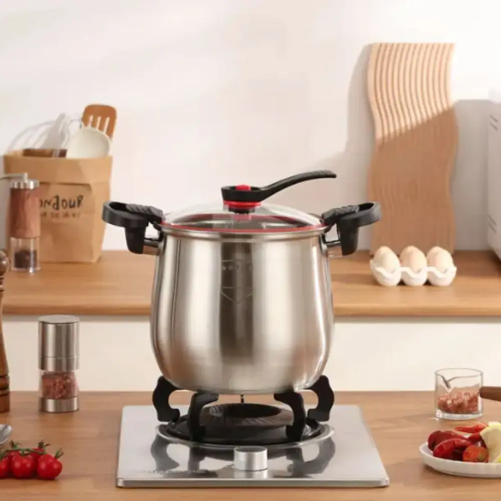 

Durable 304 Stainless Steel Micro-Pressure Cooker 8 L Large Capacity Soup Pot Anti-scalding Non-Stick Stockpot Porridge