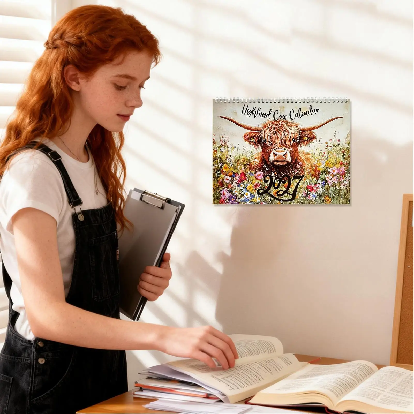 Wall Calendar Highland Cow Series 12 Beautiful Designs 2027 Monthly Planner Scheduling Display Perfect Gift for Birthdays Home