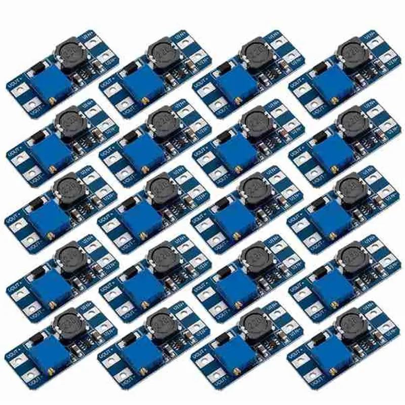 Adjustable DC-DC Boost Converter,2A Module, 20 PCS Voltage Regulation Board, Input Voltage 2V- 24V, Output 5V- 28V-AA26