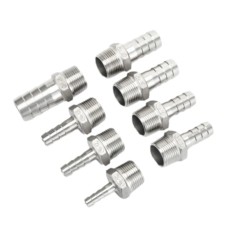 Schlauchanschluss aus 304 Edelstahl, 1/8' 1/4' 3/8' 1/2' BSP Außengewinde, Rohrfitting, Pagodenverbinder, Kupplung, Endstück – Detail 6
