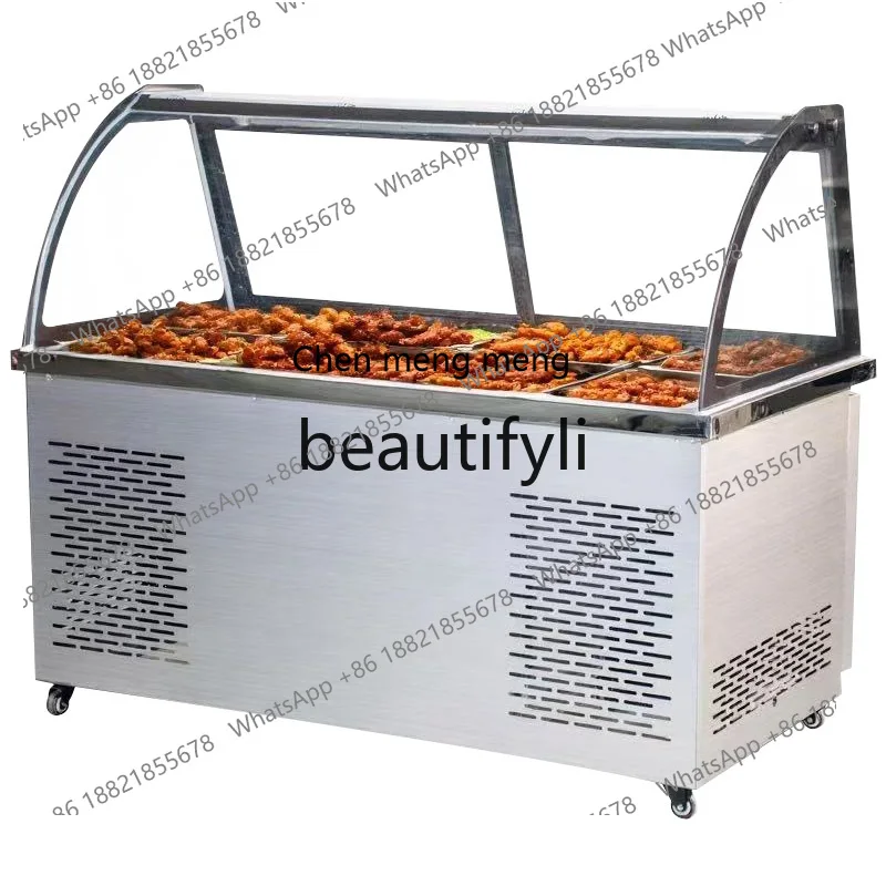 

Mobile Refrigerated Display Cabinet Freezer Dual Temperature Braised Dishes Barbecue Duck Neck Cabinet Commercial Cabinet