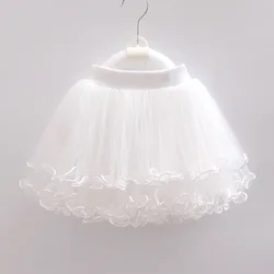 DE PEACH Summer Baby Kids Girls Lace Tutu Skirts Fluffy Toddler Children Pure Color Tulle Skirt For Girl Princess Dance Clothing