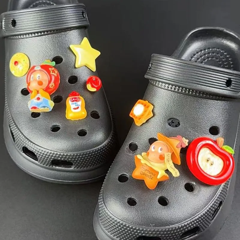 

8 шт., модные подвески для обуви, набор аксессуаров, пряжка для обуви с отверстиями, милые мультяшные животные, фрукты, сделай сам, 3D украшения для обуви, подарок на вечеринку для детей