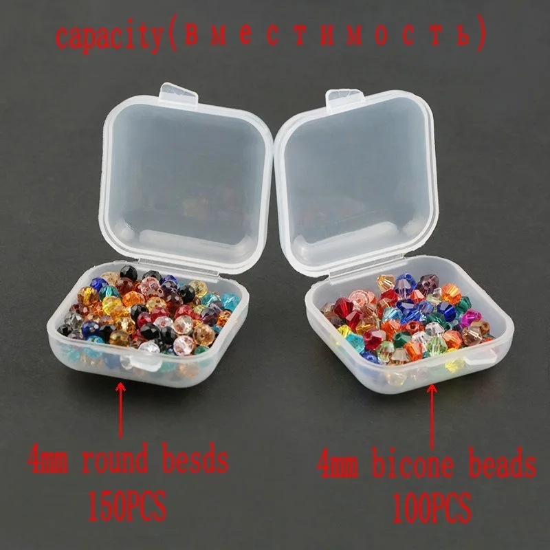 2020 NEW 3.5*3.5*2cm Small Plastic Storage Box for Jewelry Beads Earring Jewelry Container Transparent Square Box Case Container