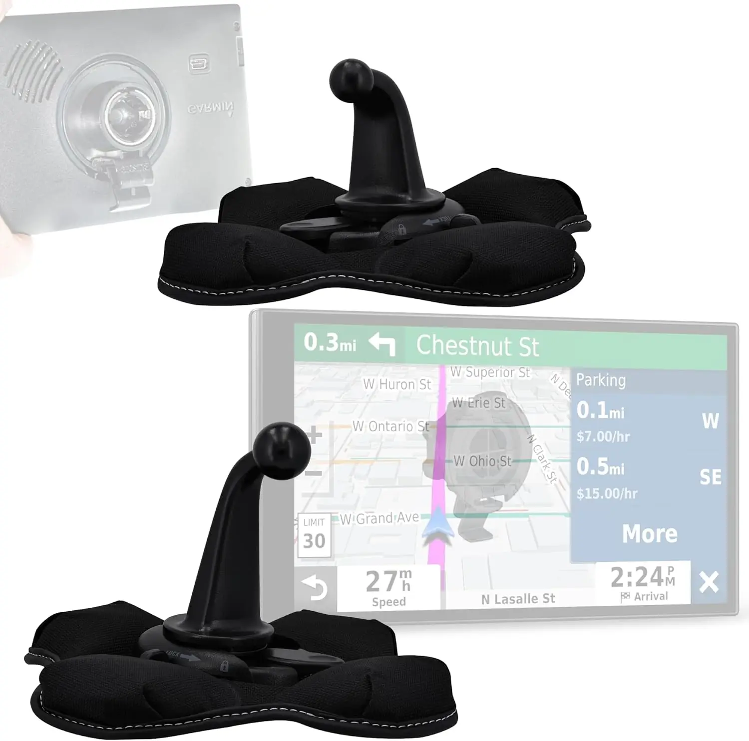 Soporte de Fricción para Tablero de Instrumentos Drivesmart 86 para GPS Garmin, Soporte Tipo Beanbag para Garmin Nuvi, Drive Dezl, Driveassist, DriveLuxe de 17 mm y 22 mm