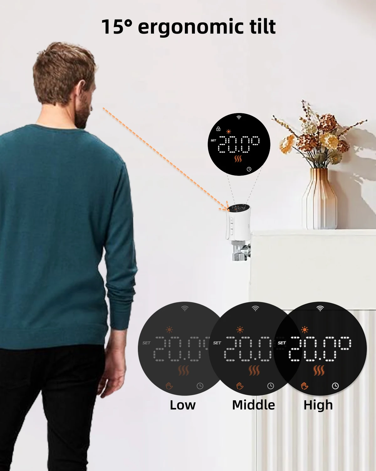 Intelligenter WiFi-Zigbee-Thermostat Tuya Thermostatisches Heizkörperventil Fußbodenheizungs-Temperatursensor APP-Fernbedienung Thermostatkopf Sprachsteuerung Alexa Google Home Yandex Alice – Detail 2