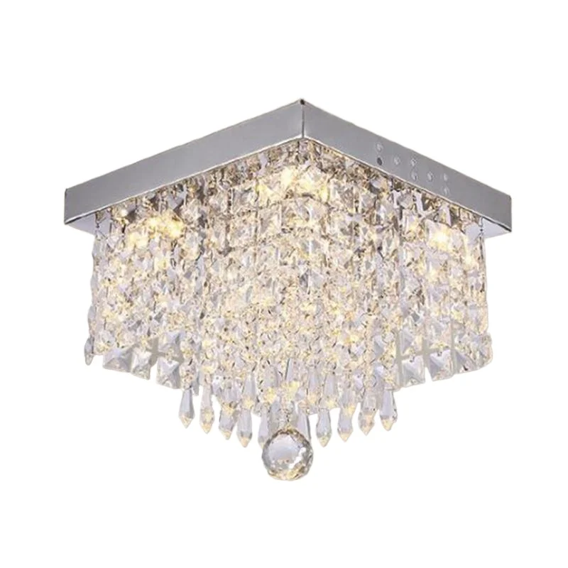 

Современная светодиодная хрустальная люстра, квадратная встраиваемая потолочная лампа, источник питания переменного тока для спальни, гостиной