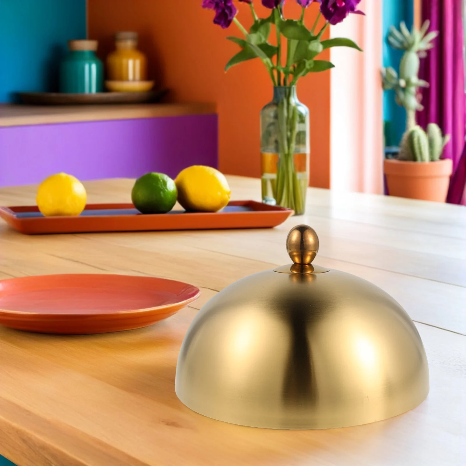 

Stainless Steel Steak Cover Cheese Melting Basting Dome Heat-Insulated Food Cover Serving Plate Dome for Restaurant Party