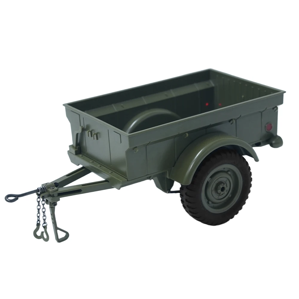 

GLOBACT RC Trailer for Hauling Behind Car Thickened Plastic Trailer for RC 1/10 Willis 1/10 1/14 1/16 and 1/18 Scale RC Crawlers