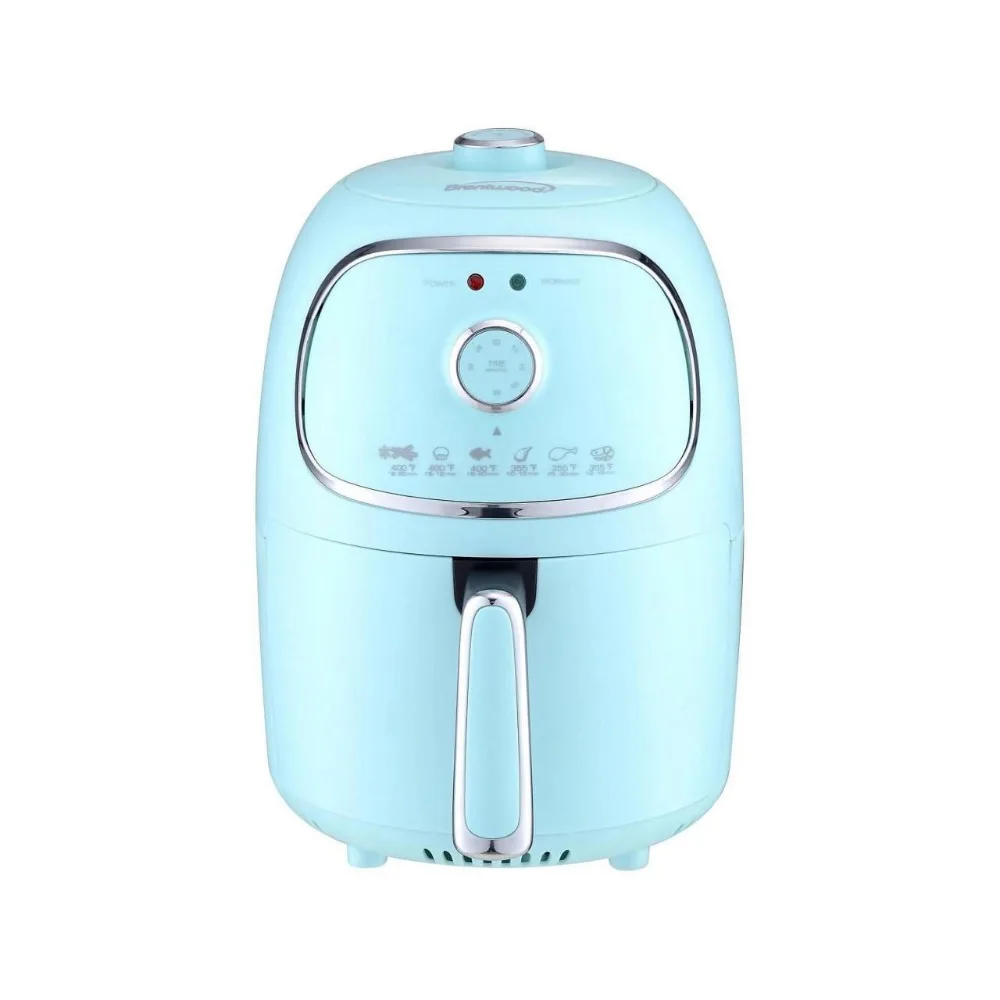 2Qt Air Fryer w/Timer & Temperature Control Blue,Small Electric Air Fryer frys,quickly and evenly,hot-air circulation