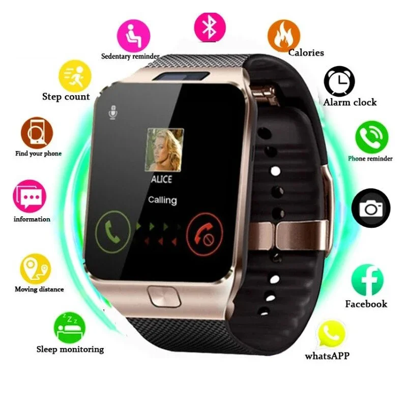 DZ09 Watches Mens 2024 Sport Watch Electronic Clock Support TF SIM Card Camera SMS Call Women Smartwatch for Android Phone