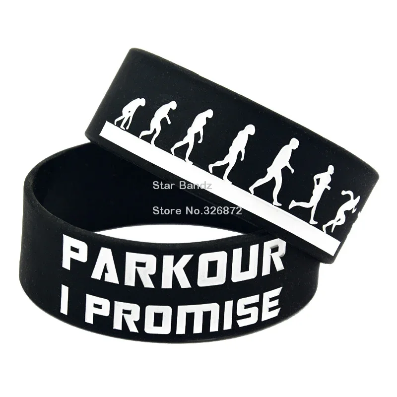 1 PC Parkour I Promised Motivation Silicone Bracelet 1 Inch Wide Sport Bangle 3 Colors