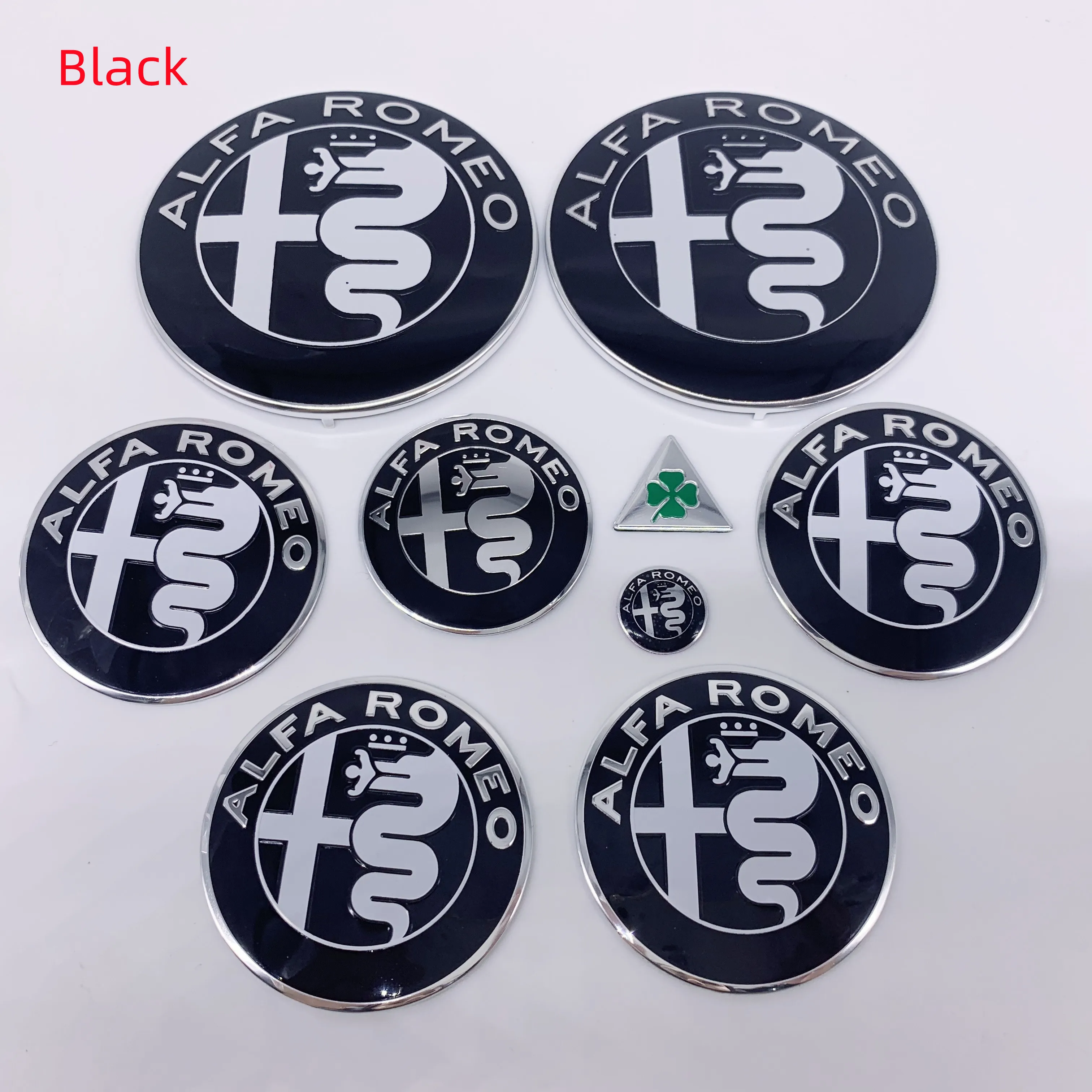 1set 9pcs 74mm 50mm 56mm Hood Trunk 156 166 147 159 CAR Logo  Wheel Center Cap Emblem Brera for Alfa Romeo GT Spider Giulietta