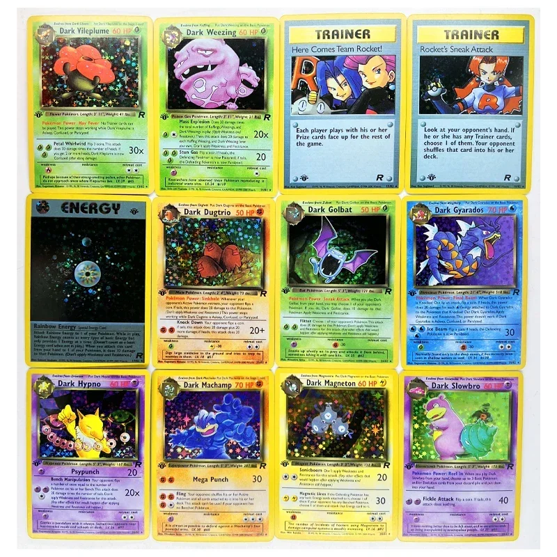 Juego de cartas de Anime de colección, juguetes de reedición, Charizard 1997, Team Rocket GCC, pasatiempos, coleccionables