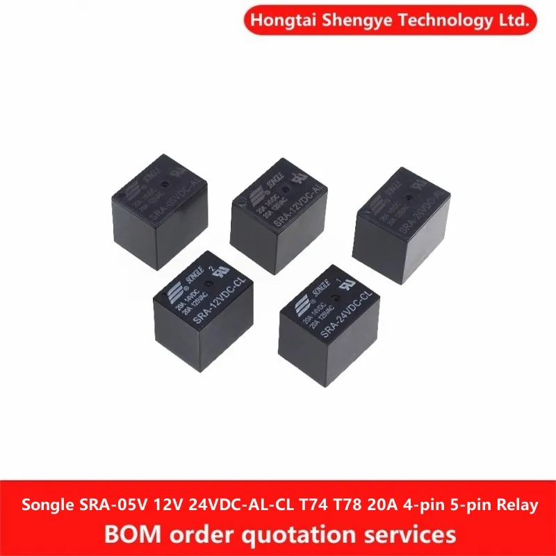 New Original Songle SRA-24VDC-CL SRA-12VDC-CL SRA-5VDC-CL SRA-5VDC-AL SRA-12VDC-AL SRA-24VDC-AL 4pin 5pin T74 T78 20A Relay