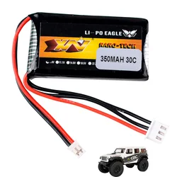 1 / 2 / 5pcs HJ 2S 7.4V 350mAh 30C Lipo Battery for AXIAL SCX24 90081 C10 1/24 Rc Car RC Models