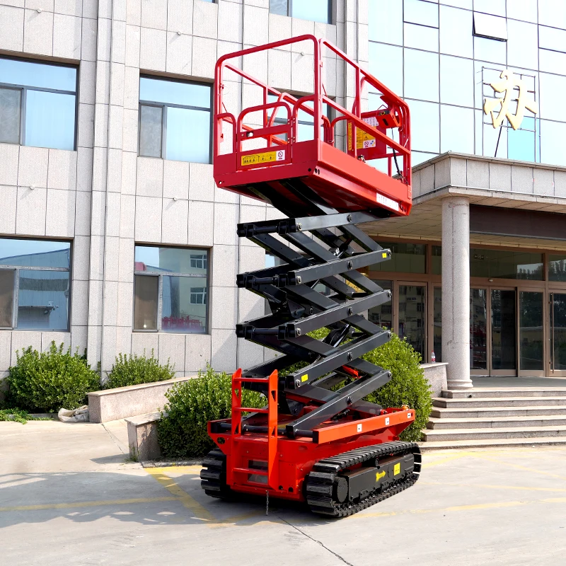 YG High Quality Lifting Platform 320KG 400KG 14M 12M 10M Electric Motor Tracked Mobile Aerial Elevating Scissor Lift Platform