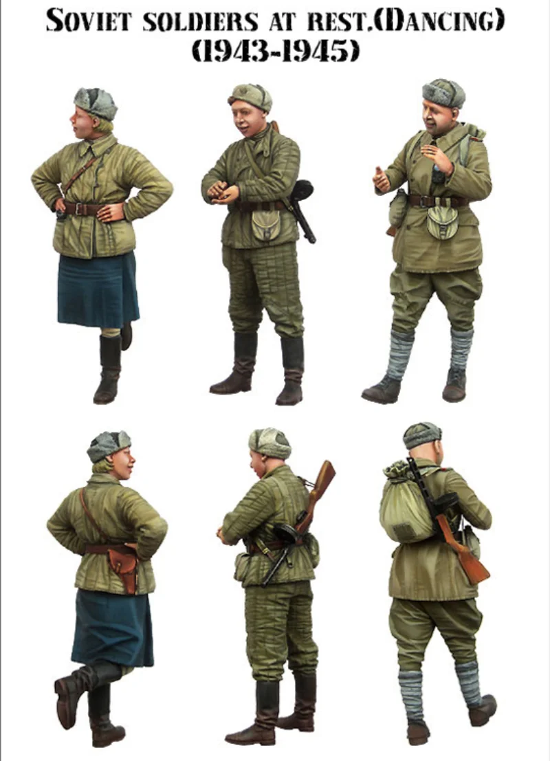 Miniature Toy 1/35 Resin Soldier Model Kit GK Soviet Soldiers Rest State 3 People GK Scene Match Unassembled Unpainted Diorama