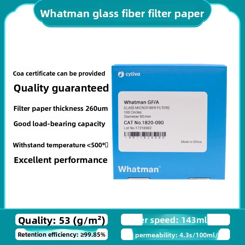 Whatman GF/A Glass Fiber Filter 1820‑025‑125, Glass Microfiber Membrane, Battery Separator for Lab Research