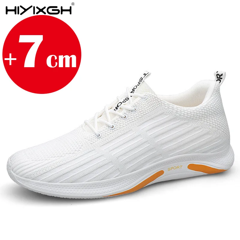 Summer Men Elevator Shoes Breathable Hollow Out Height Increase Sneakers Men Shoes Hidden 7cm Outdoor Leisure Taller Shoes