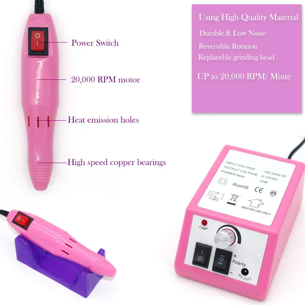 rofessional Nail Drill Machine 20000 RPM, Nail File Kit for Acrylic Nails, Gel Nails Glazing Nail Art Polisher Sets