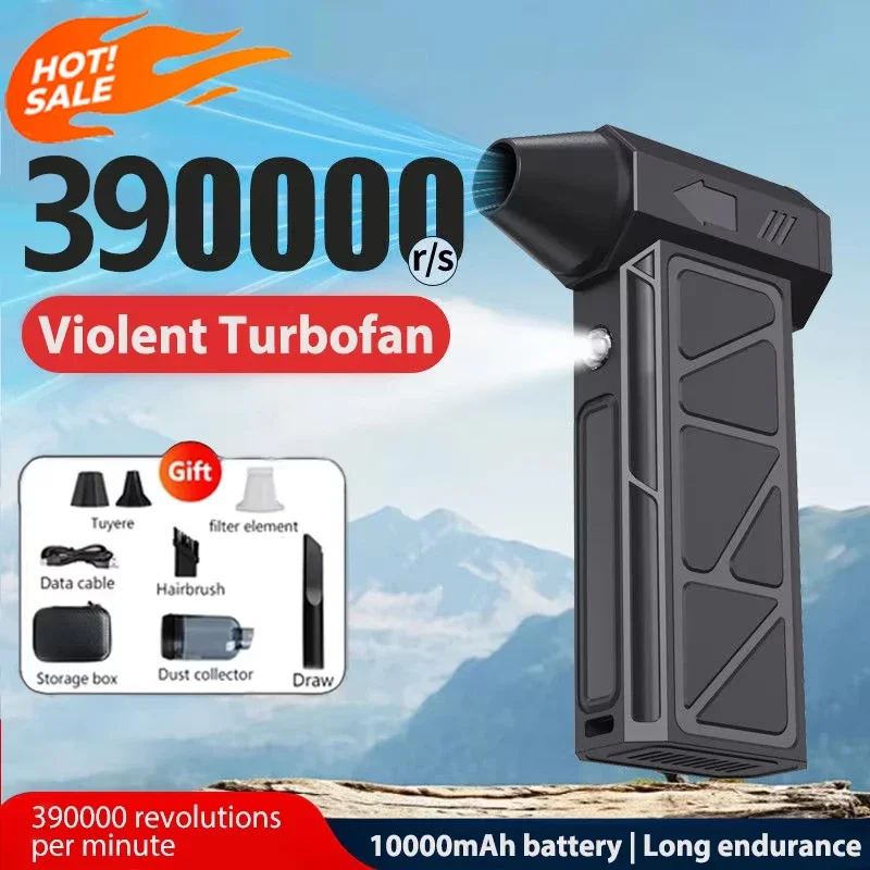 

2026 new Violent Turbofan 390000RPM Powerful Air Blower Portable Wireless Dust Cleaner Type-C Charging Brushless Jet Blower Home