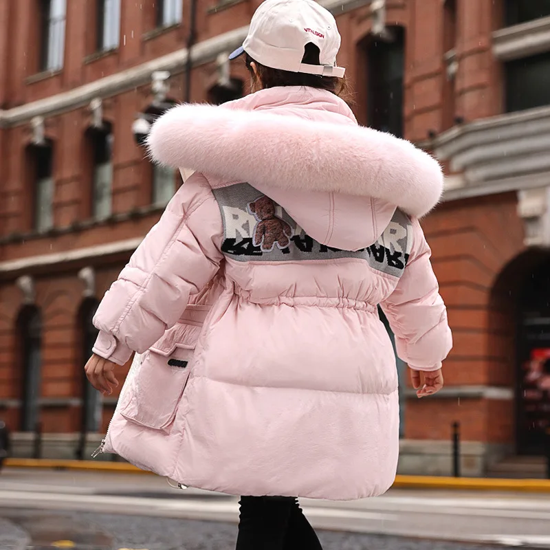 

2023 Winter new children's down jacket Girls fashion warm duck down coat Middle and large children' waterproof hooded thick coat